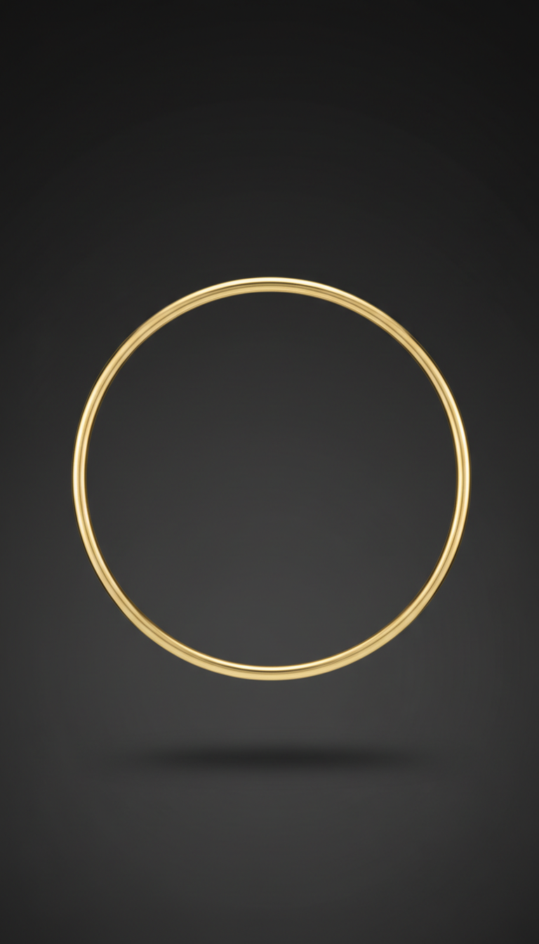 18k Gold Minimalist Bangle Bracelet