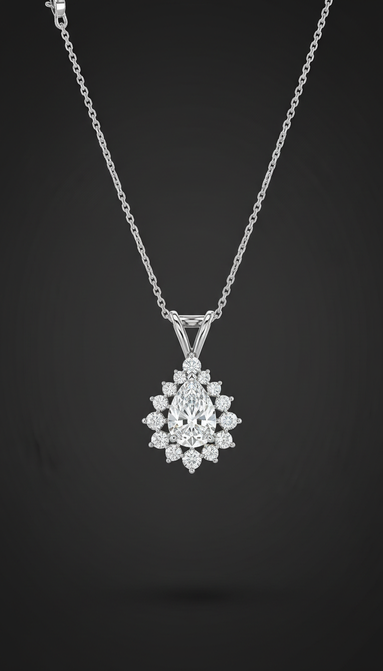 Diamond Pendant Necklace in Platinum