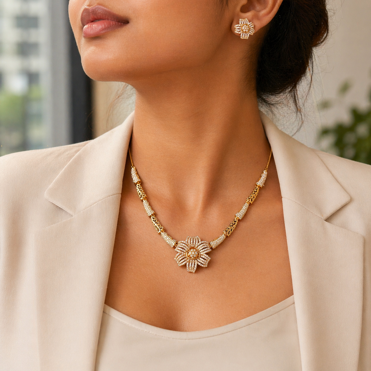 Radiant Petal Necklace Set