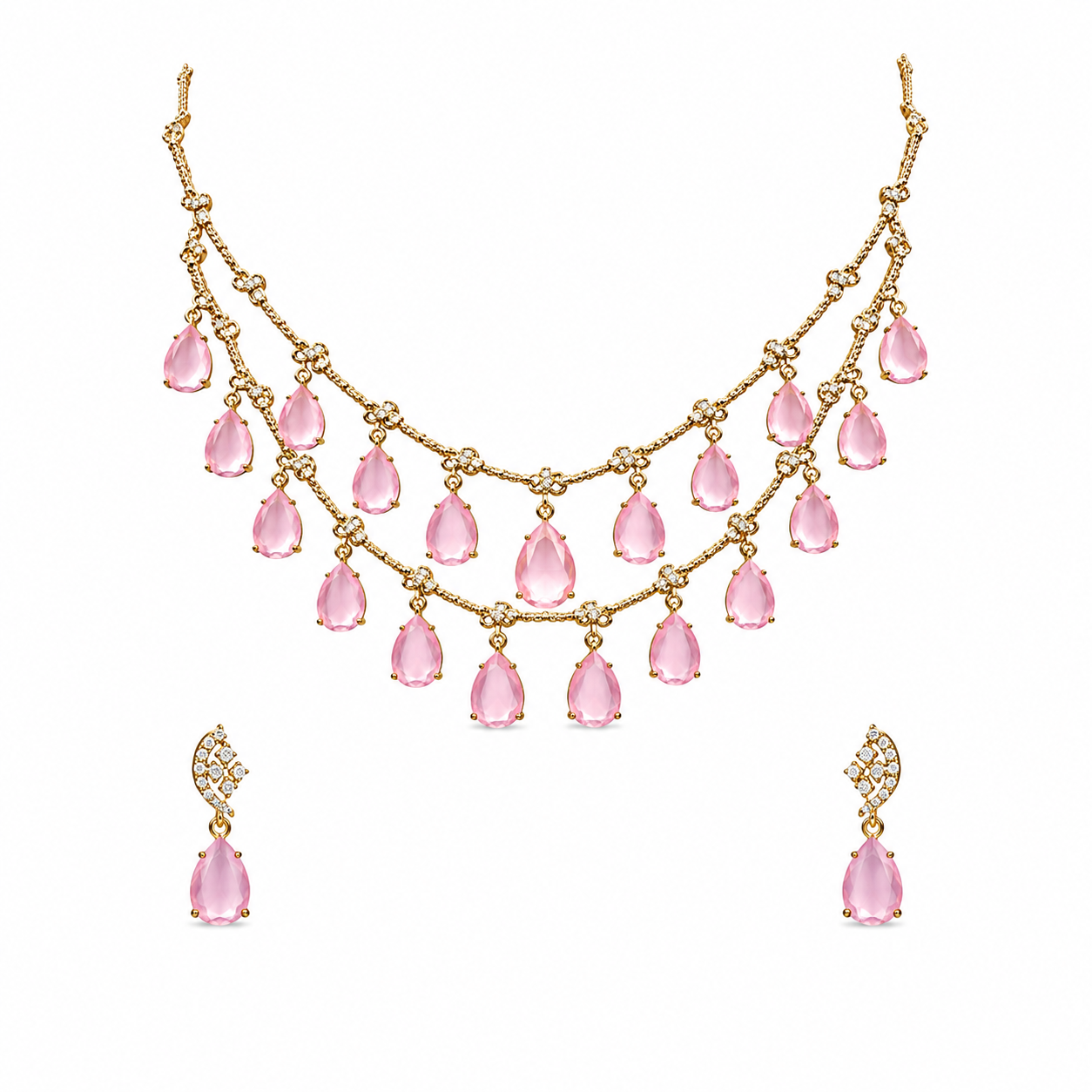 Golden Rain Necklace Set