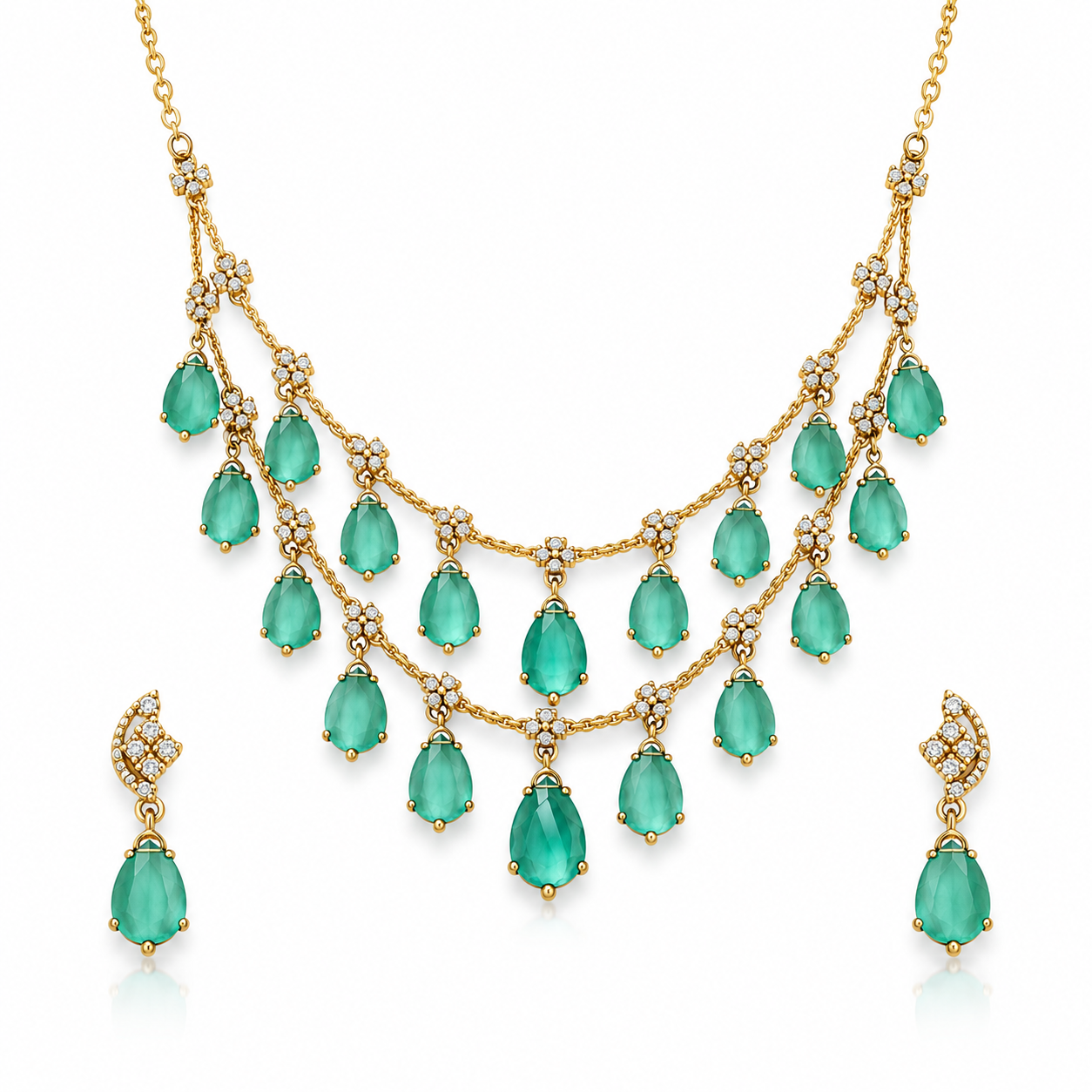 Golden Rain Necklace Set
