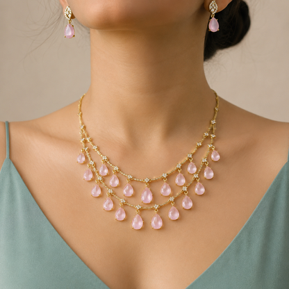 Golden Rain Necklace Set