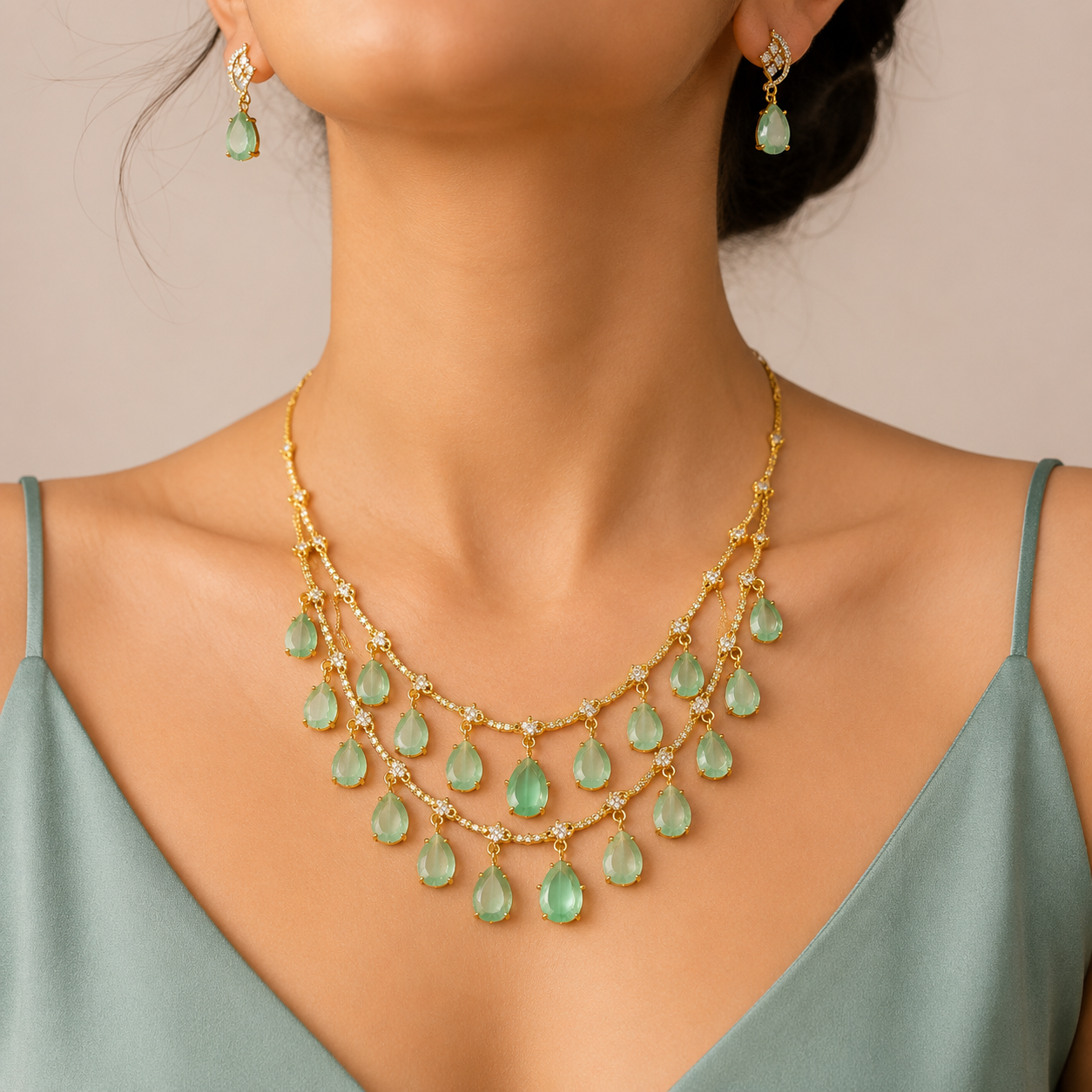 Golden Rain Necklace Set