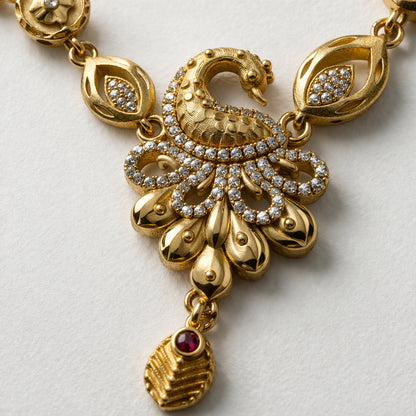 Golden Plume Necklace Set